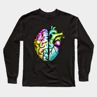 Right balance between brain and heart, colorful, raimbow Long Sleeve T-Shirt